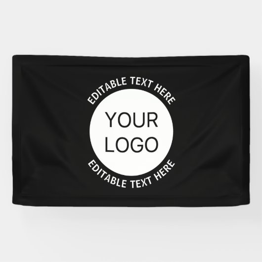 Zakelijk logo of een afbeelding en bewerkbare teks spandoek (Horizontaal)