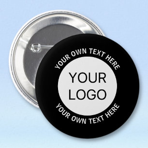 Zakelijk logo of elke afbeelding & bewerkbare teks ronde button 5,7 cm