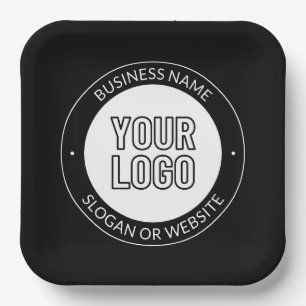 Zakelijk logo of ontwerp & bewerkbare tekstsjabloo papieren bordje
