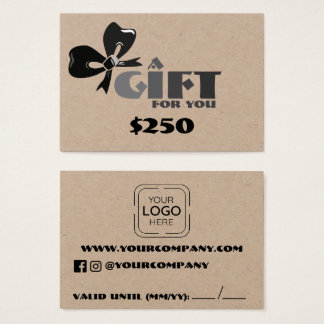 Zakelijk logo op maat cadeaukaart visitekaartje