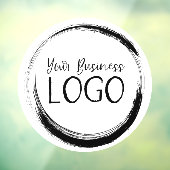 Zakelijk logo op witte cirkel raamsticker (Vel 3)