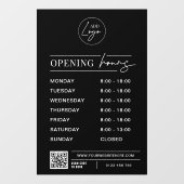 Zakelijk Logo Openingsuren Moderne QR-code Raamsticker (Vel)