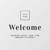 Zakelijk logo openingsuren welkom raamsticker (Vel)