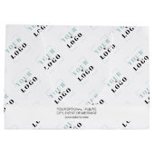 Zakelijk Logo-patroon met aangepaste promotietekst Groot Cadeauzakje (Achterkant)