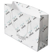 Zakelijk Logo-patroon met aangepaste promotietekst Groot Cadeauzakje (Achterkant Gekanteld)