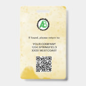 Zakelijk Logo Personeel personeelslid qr Code Badge (Achterkant)