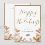 Zakelijk logo Prettige Feestdagen Eenvoudig Elegan Feestdagenkaart (Voorkant / Achterkant)