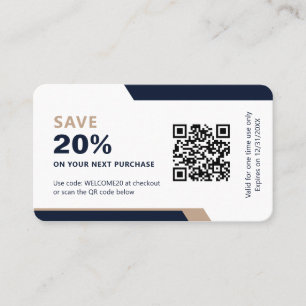 Zakelijk logo promotioneel modern marineblauw & go kortingskaartje