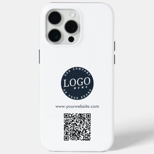 Zakelijk Logo QR Code en Website Aanpasbaar Case-Mate iPhone Case (Achterkant)