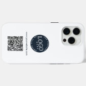 Zakelijk Logo QR Code en Website Aanpasbaar Case-Mate iPhone Case (Achterkant (horizontaal))