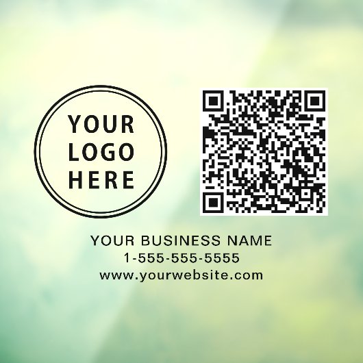 Zakelijk logo QR-code horizontaal Raamsticker (Vel 3)