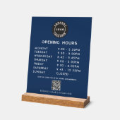 Zakelijk Logo QR Code Moderne Openingsuren Acryl Bord (Hoek)