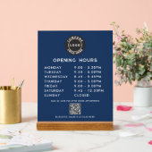 Zakelijk Logo QR Code Moderne Openingsuren Acryl Bord (Huwelijk)