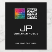 Zakelijk Logo QR Code Monogram Namen Sjabloon Wijn Etiket (Enkel label)