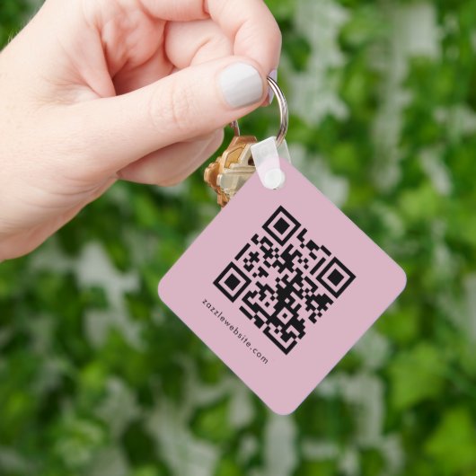 Zakelijk Logo QR-Code Monogram Social Media Sleutelhanger (Hand)