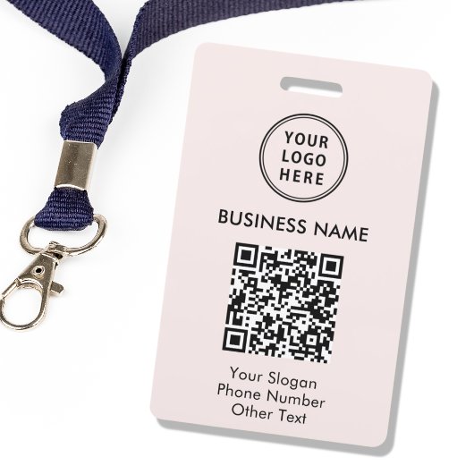 Zakelijk Logo QR Code Roze Badge