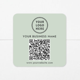 Zakelijk Logo QR Code Sage Groen Vierkante Sticker