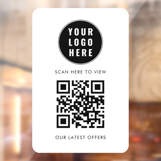 Zakelijk Logo QR Code Scan Hier Eenvoudig Raamsticker (Vel 2)