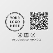 Zakelijk Logo QR Code Sociale Media Horizontaal Raamsticker (Vel)