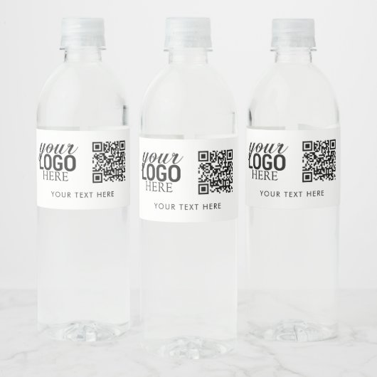 Zakelijk Logo QR-code & Tekst Klantcadeaus Waterfles Etiket (Flessen)