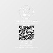 Zakelijk Logo QR Code Witte Lettering Raamsticker (Vel)