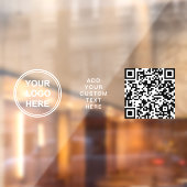 Zakelijk Logo QR Code Witte Letters Horizontaal Raamsticker (Vel 2)
