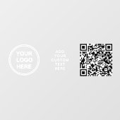 Zakelijk Logo QR Code Witte Letters Horizontaal Raamsticker (Vel)