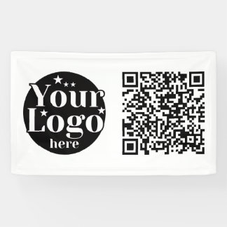 Zakelijk Logo & QR Modern Minimalistisch Merk Bord Spandoek