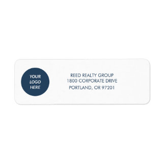 Zakelijk Logo Retouradreslabels Navy Etiket