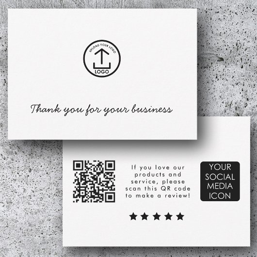 Zakelijk Logo Review Link QR Code Bedankt Wit