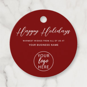 Zakelijk logo rood kerstfeest bedankjes labels
