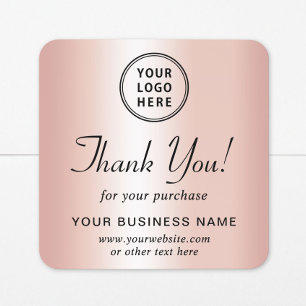 Zakelijk Logo Roze Goud Bedankt Vierkante Sticker