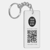 Zakelijk Logo Scan QR Code Eenvoudig Aangepast Sleutelhanger (Voorkant Links)