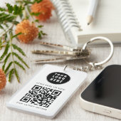 Zakelijk Logo Scan QR Code Eenvoudig Aangepast Sleutelhanger (Voorkant Rechts)