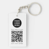 Zakelijk Logo Scan QR Code Eenvoudig Aangepast Sleutelhanger (achterkant)