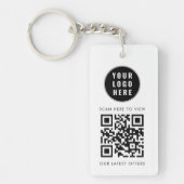 Zakelijk Logo Scan QR Code Eenvoudig Aangepast Sleutelhanger (Voorkant)