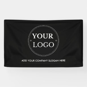 Zakelijk Logo Slogan Modern Promotioneel Zwart Spandoek
