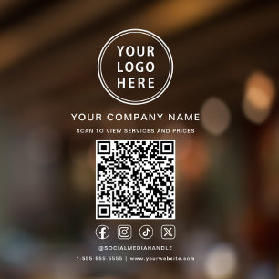 Zakelijk Logo Sociale Media Maak Uw QR-Code Raamsticker