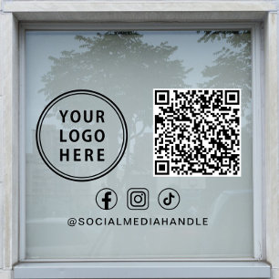 Zakelijk Logo Sociale Media Maak Uw QR-Code Raamsticker