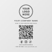 Zakelijk logo sociale media QR-code Raamsticker (Vel)