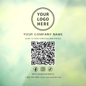Zakelijk logo sociale media QR-code Raamsticker (Vel 3)