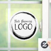 Zakelijk logo tegen witte cirkel raamsticker (Huis)