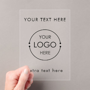 Zakelijk logo tekst modern minimalistisch merkgebo acryl uitnodigingen