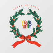 Zakelijk logo Vintage Kerstmis Bes Krans Raamsticker (Vel)