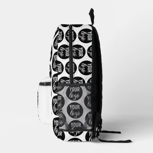 Zakelijk Logo White Minimalistisch Bedrijf Bedrukte Rugzak (Rechts)