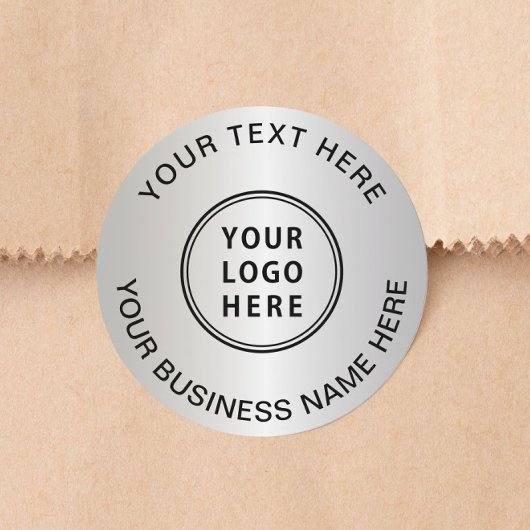 Zakelijk Logo Zilver Ronde Sticker
