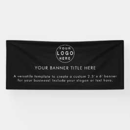 Zakelijk logo | Zwarte moderne advertentie 6' bann Spandoek