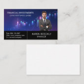 Zakelijk Man in Suit | aandelengrafiek Visitekaartje (Voorkant / Achterkant)