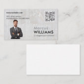 Zakelijk Man in Suit | Marmer | QR-code Visitekaartje (Voorkant / Achterkant)
