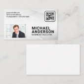 Zakelijk Man in Suit | QR-code | Ondernemingen Visitekaartje (Voorkant / Achterkant)